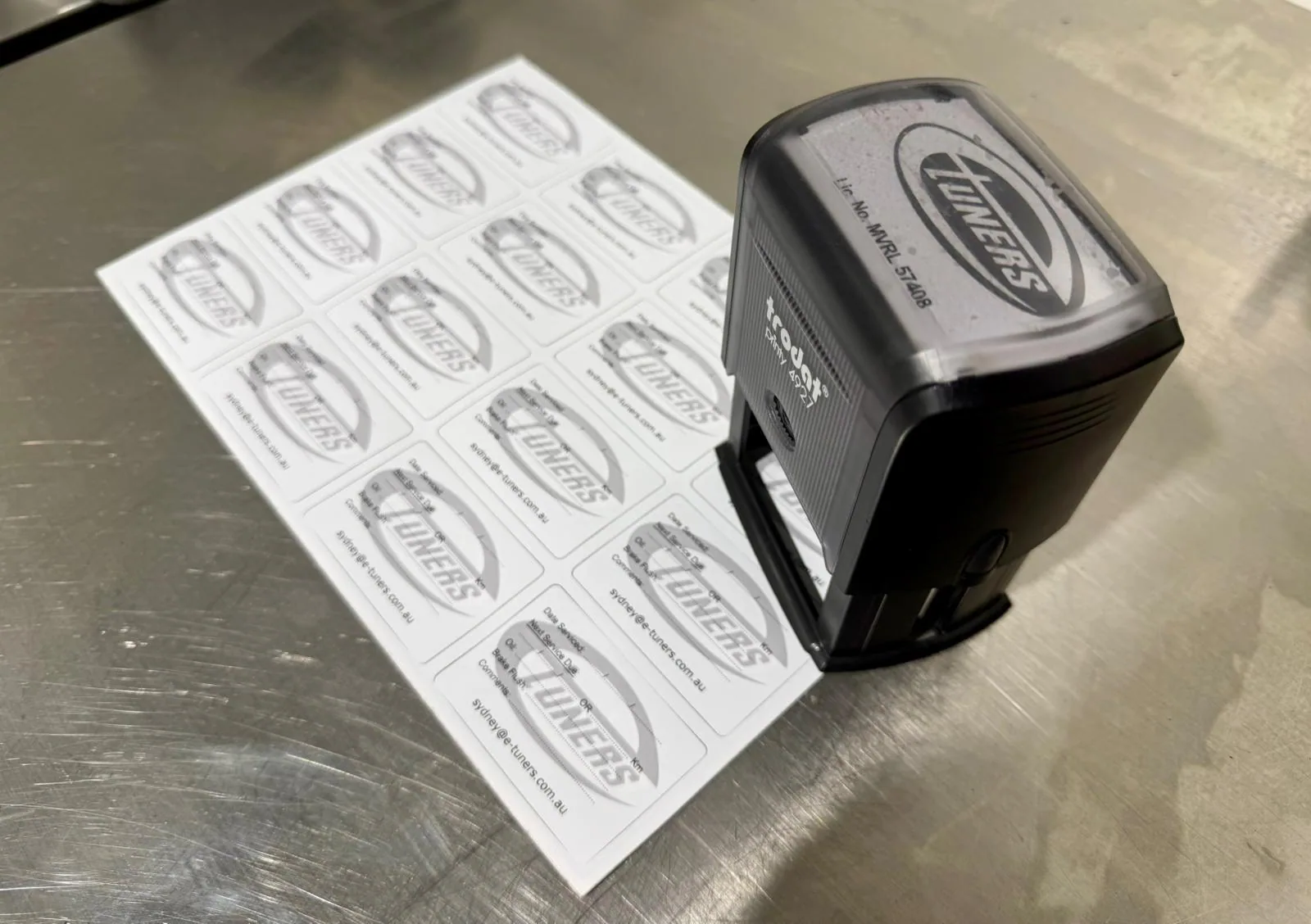 Etuners workshop service stamp for scheduled log book servicing